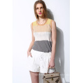 Senhoras cor knit pullover camisola colete